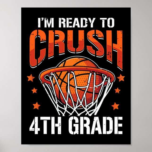 Póster Crush 4º grado de baloncesto de vuelta a la escuel (Frente)