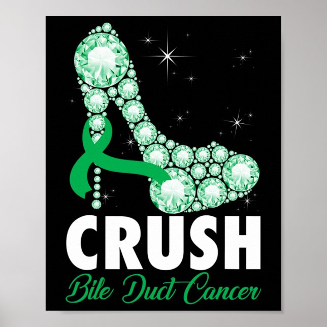 Póster Crush Bile Duct Conciencia del cáncer de tacón alt (Frente)