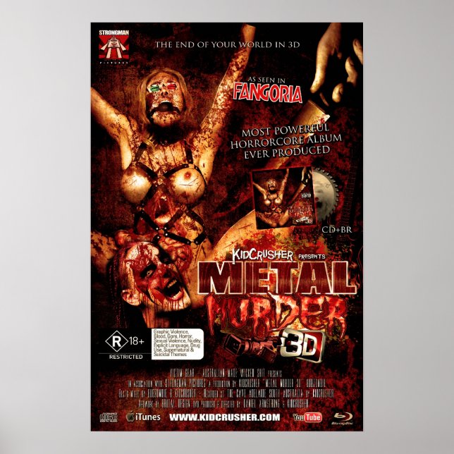 Póster Crusher infantil - Asesinato Metalizado 3D (16x24) (Frente)
