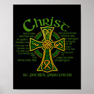 Póster Cruz Celta Christ Conmigo St. Patrick Breastplat