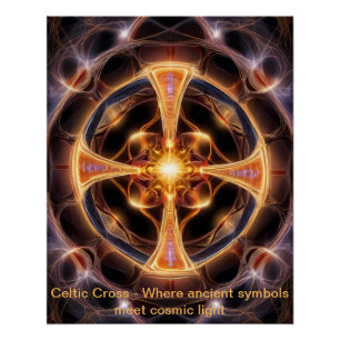 Póster Cruz Celtic Cosmic Energy