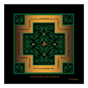 Póster Cruz céltica del huevo del dragón