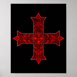 Póster Cruz copta Iglesia ortodoxa copta Cristo oriental