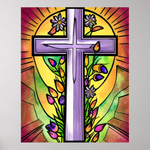 Póster Cruz cristiana de Semana Santa