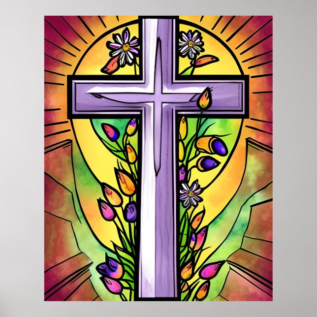 Póster Cruz cristiana de Semana Santa (Frente)
