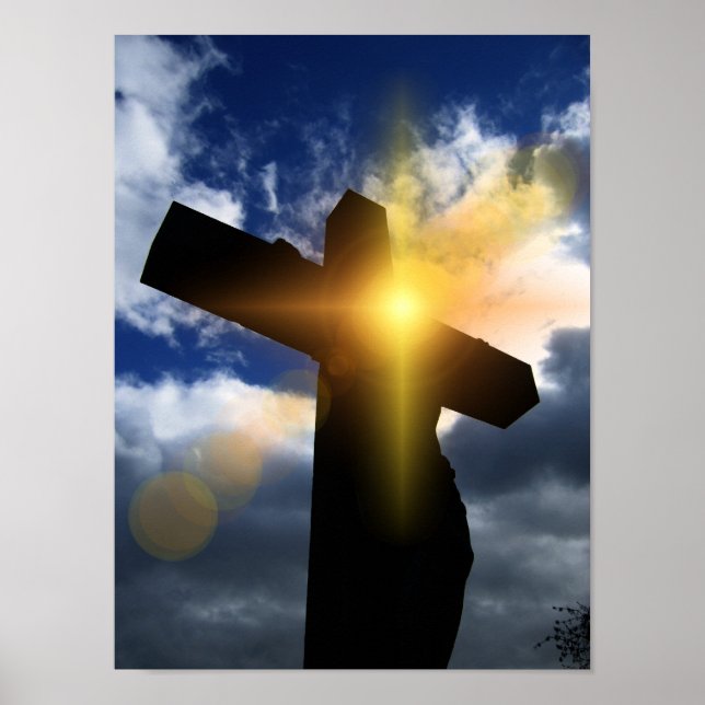 Póster Cruz cristiana en el servicio de la salida del sol (Frente)