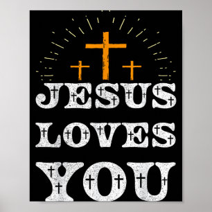 Póster Cruz Cristiana Fe Jesús Te Ama