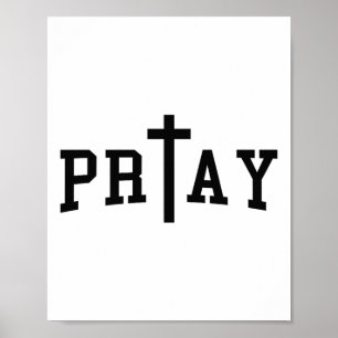 Póster Cruz cristiana gris cristiana cita religiosa
