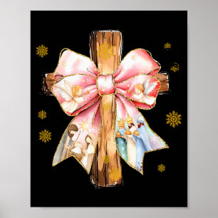Póster Cruz Cristiana Jesús Natividad Ángel Arco Navidad
