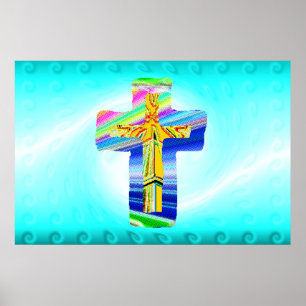 Póster Cruz Cristiana Surrealista