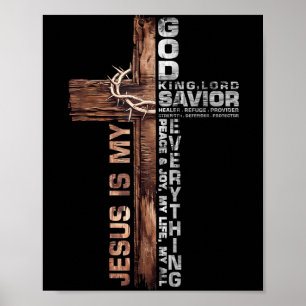 Póster Cruz Cristianos Jesús Es Mi Dios Rey Señor Salvado