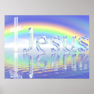 Póster Cruz de arcoiris para Jesús