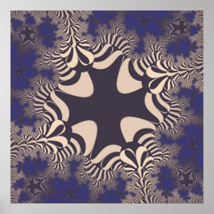 Póster Cruz de color azul