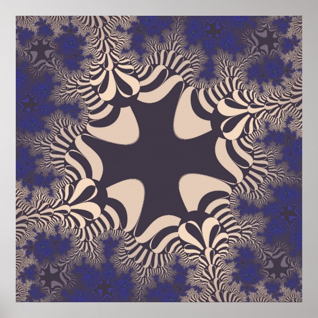 Póster Cruz de color azul (Frente)