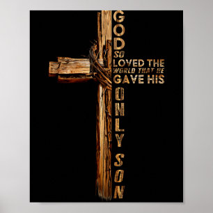 Póster Cruz de Cristo Cristiano Juan 3 16 Dios Amó Tanto