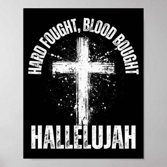 Póster Cruz de Halleluja comprada con sangre luchada (Frente)