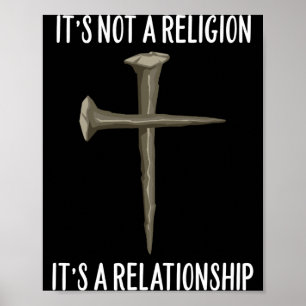 Póster Cruz de hombres no es una religión sino una relaci