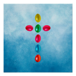 Póster Cruz de huevos de Pascua