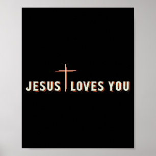 Póster Cruz de Jesús te Ama Dios Gráfico Cristiano