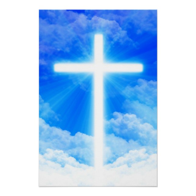 Póster Cruz de la Luz Jesucristo Personalizable Cristiano (Anverso)