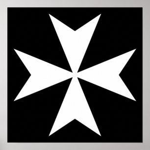 Póster Cruz de Malta blanca