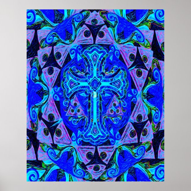 Póster Cruz de Mandala por Amelia Carrie (Frente)