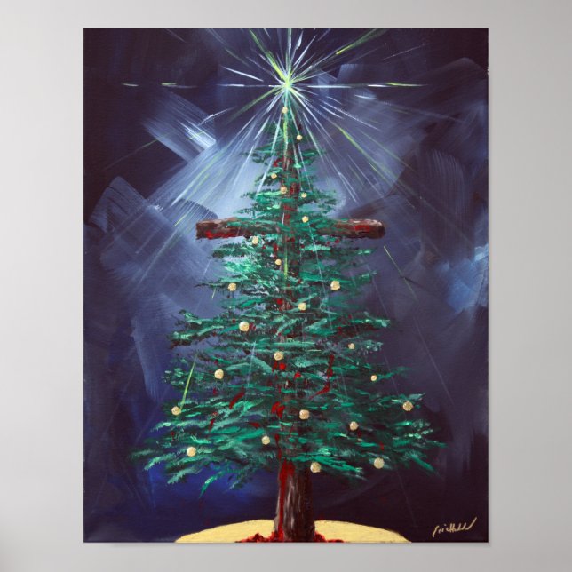 Póster Cruz de navidades (Árbol de Navidad) (Frente)