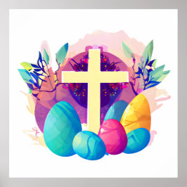 Póster Cruz de Pascua Cristiana