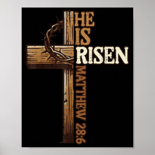 Póster Cruz de Pascua Jesús Resucitado Cristiano Hombres 