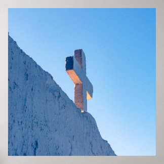 Póster Cruz en el resplandor de la tarde