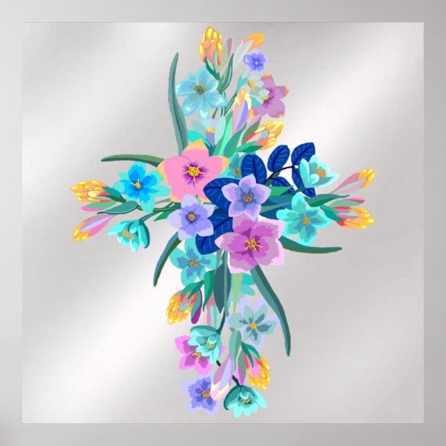 Póster Cruz floral (Frente)