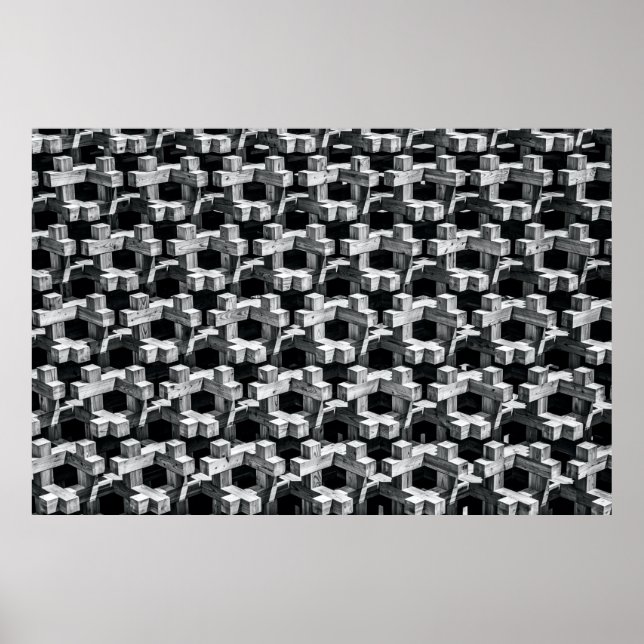 Póster Cruz gris y negra (Frente)