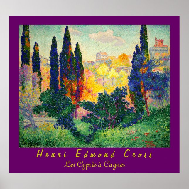 Póster Cruz Henri Edmond: Cypresses en Cagnes (Frente)