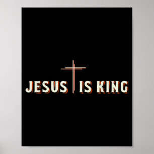 Póster Cruz Jesucristo es Rey Dios Gráfico Cristiano