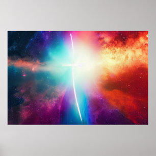 Póster Cruz ligera en el Poster espacial