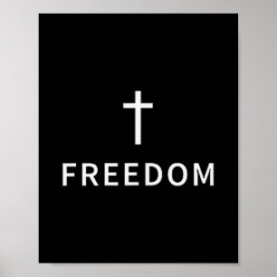 Póster Cruz Mínima Cristiana Libertad Religiosa Moderna F