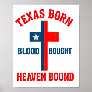 Póster Cruz Nacida en Texas, Sangre Comprada, Limitada po