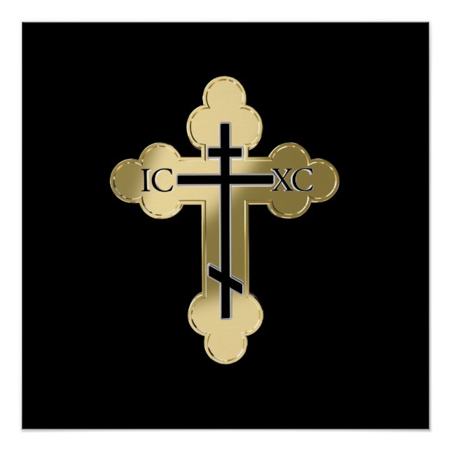 Póster Cruz ortodoxa cristiana (Anverso)