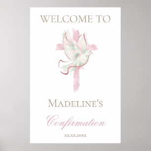 Póster Cruz rosa de confirmación