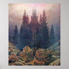 Póster Cruz y Catedral Caspar David Friedrich