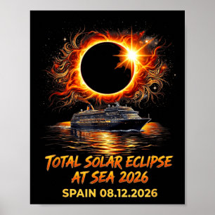 Póster Cruzada en barco por el eclipse total de sol en Es