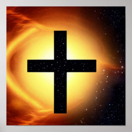 Póster Cruzada rodeada de estrellas en Poster nebulosa de