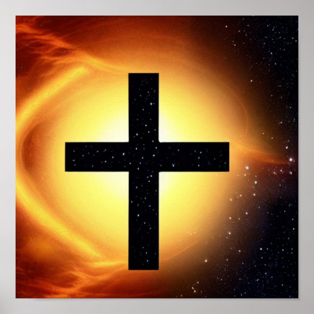 Póster Cruzada rodeada de estrellas en Poster nebulosa de (Frente)