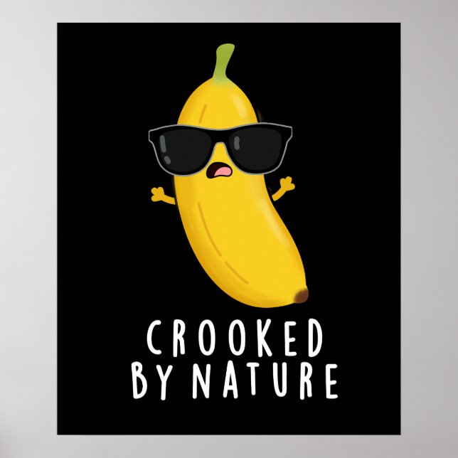 Póster Cruzado Por La Naturaleza Funny Banana Pun Dark BG (Frente)