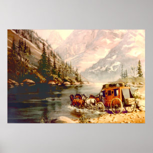 PÓSTER CRUZAMIENTO DEL RÍO STAGECOACH POR SHARON SHARPE