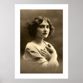 Póster cruzan los brazos de una mujer victoriana