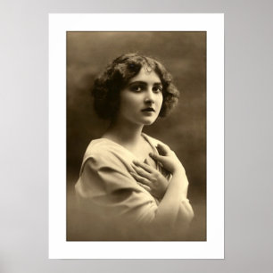 Póster cruzan los brazos de una mujer victoriana