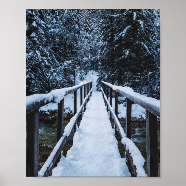 Póster Cruzando el río en invierno (Frente)