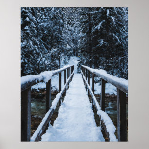 Póster Cruzando el río en invierno