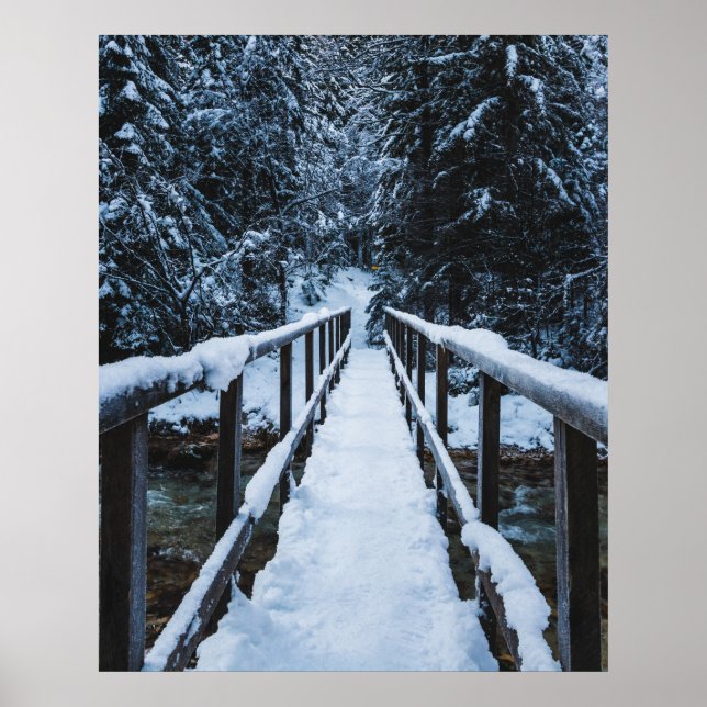 Póster Cruzando el río en invierno (Frente)